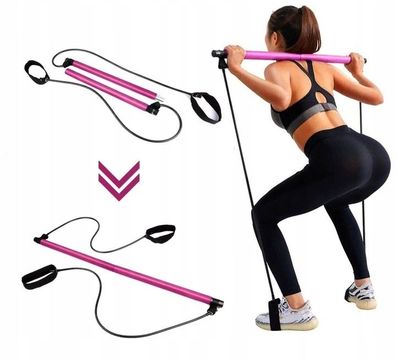 Übung bar Gummi Widerstand Pilates Yoga Fit, Rosa