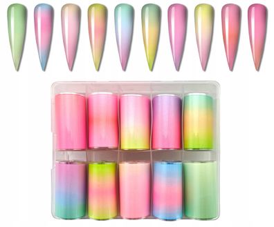 10x Transferfolie 100cmx4cm SET OMBRE FARBEN