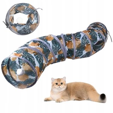 LONG TUNEL FOR CATS Foldable WITH BALL 125cm