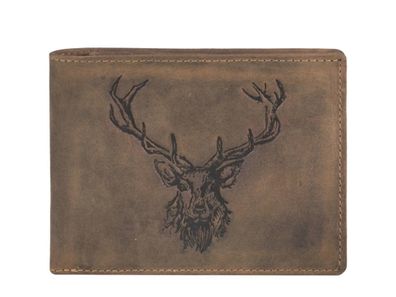 Leder Geldbörse Hirsch "Vintage Hunting" brown