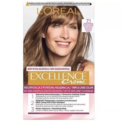 L'Oreal Paris Excellence Farba do w?osów 7.1 Popielaty Blond - 100ml