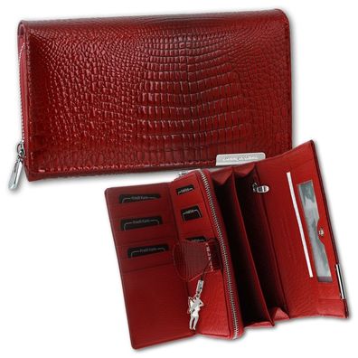 Jennifer Jones Leder Geldbörse Damen Frauen Kellnerbörse rot 16x4x10cm OPJ712R