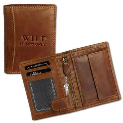 Wild Things Only echtes Leder Geldbörse Unisex Brieftasche braun OPJ100O