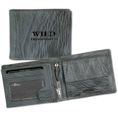 Wild Things Only echtesLeder Geldbörse Herren Brieftasche blau 12x2x10cm OPJ103B