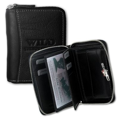 Wild Things Only RFID Blocker Echt-Leder Geldbörse Herren Brieftasche OPJ108S