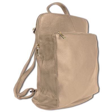 Toscanto Damen Cityrucksack Leder Rucksack taupe beige ORTM103RN