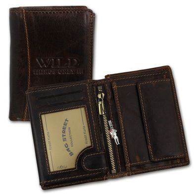 Wild Things Only Leder Geldbörse Unisex Portemonnaie braun 9x2x12cm OPJ113N