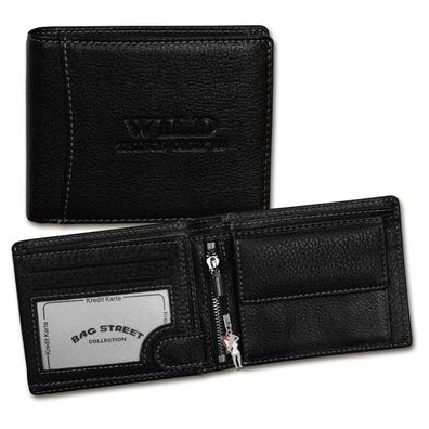 Wild Things Only Leder Geldbörse Damen Herren schwarz 12.5x2.5x9.5cm OPJ114S