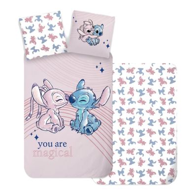 Lilo & Stitch "you are" Babybettwäsche in Rosa | 100% Baumwolle | Zauberhaftes