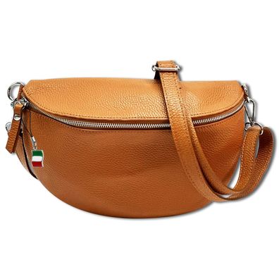 Florence Echtleder Bauchtasche groß Damen braun/tan Umhängetasche Jugend OTF825C