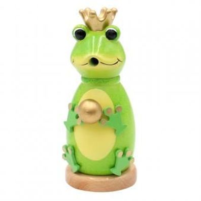 Holz Räucherfigur "Frosch mit Krone"