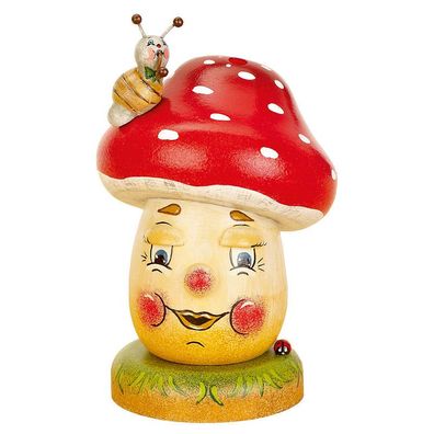 Original Hubrig Volkskunst Räuchermann - Glückspilz mini Erzgebirge