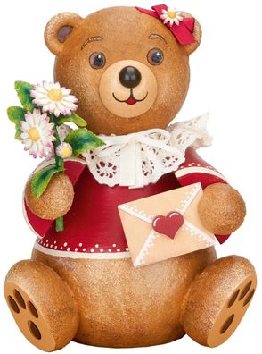 Original Hubrig Volkskunst Teddy mit Herz - Herzenssache Erzgebirge