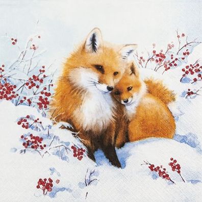 Serviette - Fox Family