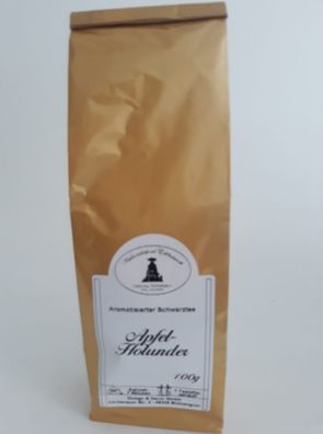 Aromatisierter Schwarztee - Apfel-Holunder, 100g