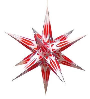 Haßlauer Stern-Innen, rot/weiß mit Silbermuster
