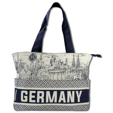 Robin Ruth Schultertasche Baumwolle Polyester navy beige OTG3007M