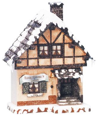 Original Hubrig Volkskunst Winterhaus - Tante Emma Laden Erzgebirge