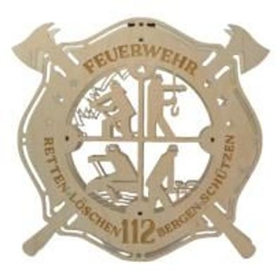 Fensterbild - Feuerwehr, beleuchtet, Original Erzgebirge