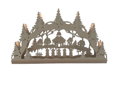 Lichterbogen - Winterlandschaft mit Kurrende, 55 cm, Original Erzgebirge