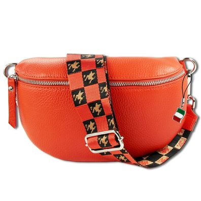 Florence Echtleder Gürteltasche Damen orange Bauchtasche Jugend OTM808O