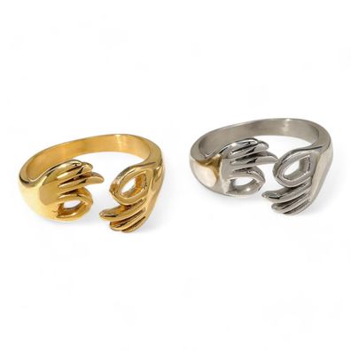 Statement Ring Alles Ok Finger Symbol Silber oder Gold