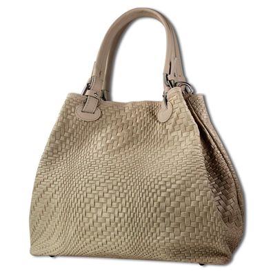 Toscanto Damen Handtasche Umhängetasche Leder Tasche taupe OTT163HN