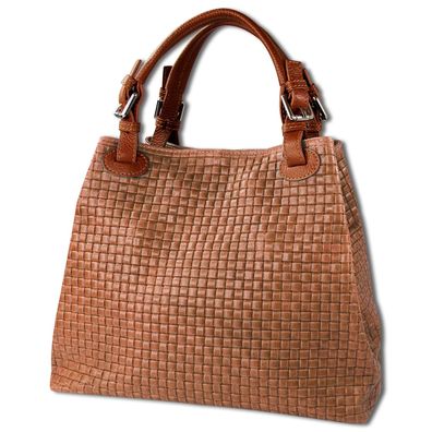 Toscanto Damen Handtasche Umhängetasche Leder Tasche braun OTT164HC