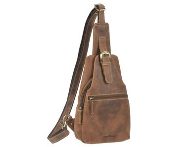 Crossbody Bag Leder 20x40cm "Vintage" antikbraun