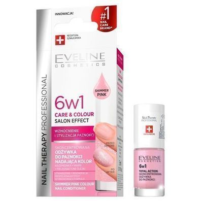 Eveline Nail Therapy 6in1 Shimmer Pink, 5 ml