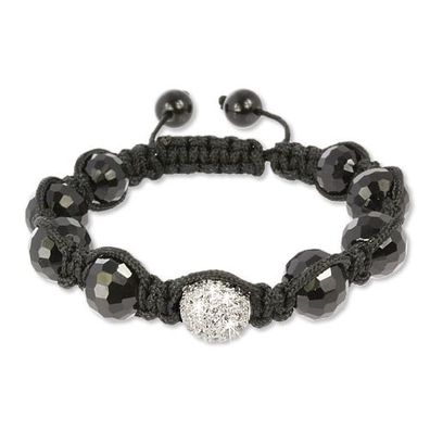 SilberDream 18cm Shamballa Armband Damen weiß glitzer Kugel Silber SDA032