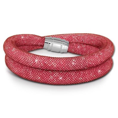 SilberDream 18cm Armband Damen rosa Mini Kristalle Edelstahl & Nylon SDA051A9
