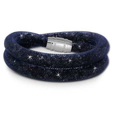 SilberDream 18cm Armband Damen blau Mini Kristalle Edelstahl & Nylon SDA051B9
