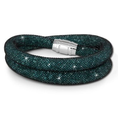SilberDream 18cm Armband Damen grün Mini Kristalle Edelstahl & Nylon SDA051G9