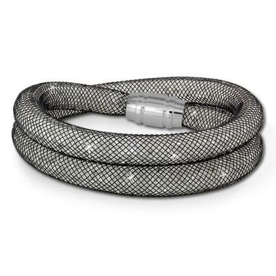 SilberDream 20cm Armband Damen weiß Mini Kristalle Edelstahl & Nylon SDA051K0
