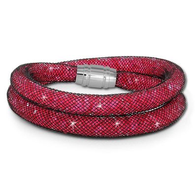 SilberDream 18cm Armband Damen rot Mini Kristalle Edelstahl & Nylon SDA051P9