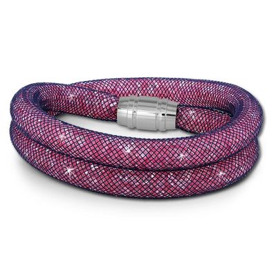 SilberDream 20cm Armband Damen flieder Mini Kristalle Edelstahl Nylon SDA051V0
