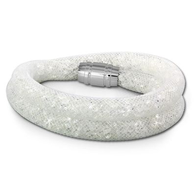 SilberDream 18cm Armband Damen weiß Mini Kristalle Edelstahl & Nylon SDA051W9
