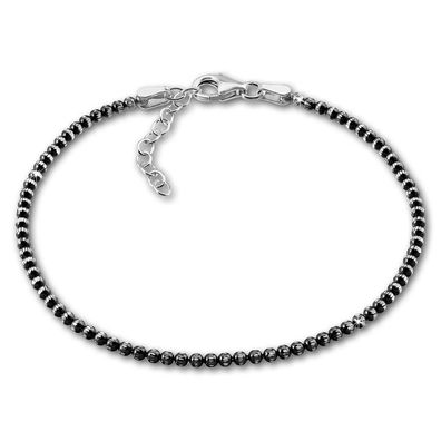 SilberDream 18-21cm Armband Kugeln silber schwarz Damen Schmuck 925er SDA1108K