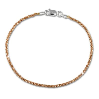 SilberDream 19cm Armband Zopf poliert silber rose Damen Schmuck SDA2069E