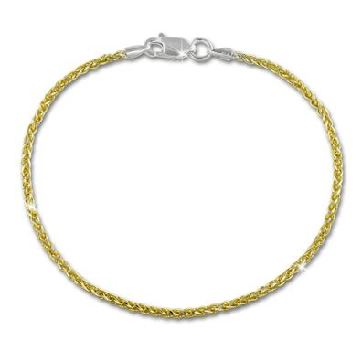 SilberDream 19cm Armband zopf poliert silber vergoldet Damen Schmuck SDA2069Y
