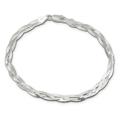 SilberDream 19cm Armband geflochten poliert silber Damen Schmuck SDA2479J