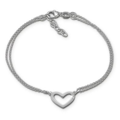 SilberDream 17-19cm Armband Herz poliert 925 Silber Damen Schmuck SDA2577J