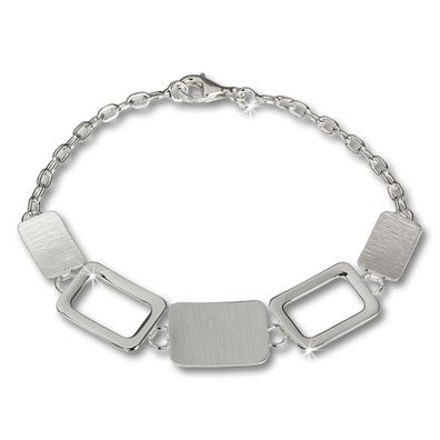 SilberDream 20cm Silberarmband Square matt silber Damen Armschmuck SDA411