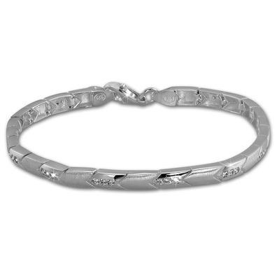 SilberDream Armband Damen Pfeil 925er Echt Silber 19cm weiß Armschmuck SDA451W