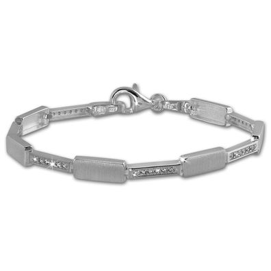 SilberDream Armband Damen Square 925 Echt Silber 18,8cm weiß Armschmuck SDA454W