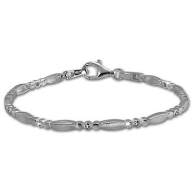 SilberDream Armband Damen Elegant 925 Echt Silber 18,7cm weiß Armschmuck SDA458W