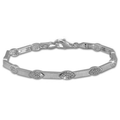 SilberDream Armband Damen Eye 925er Echt Silber 18,5cm weiß Armschmuck SDA462W