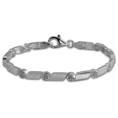 SilberDream Armband Damen Fantasie 925 Echt Silber 19cm weiß Armschmuck SDA464W