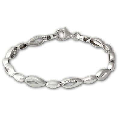 SilberDream Zirkonia Armband Damen Tropfen 925er Silber 18,5cm Schmuck SDA476W